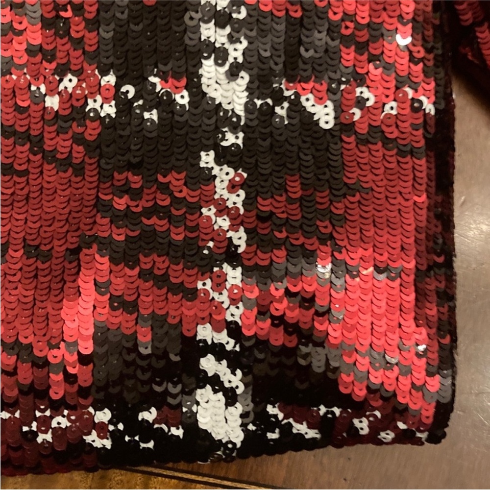 TUCKERNUCK Red and black Houndstooth Sequin dress NEW - Picture 9 of 13